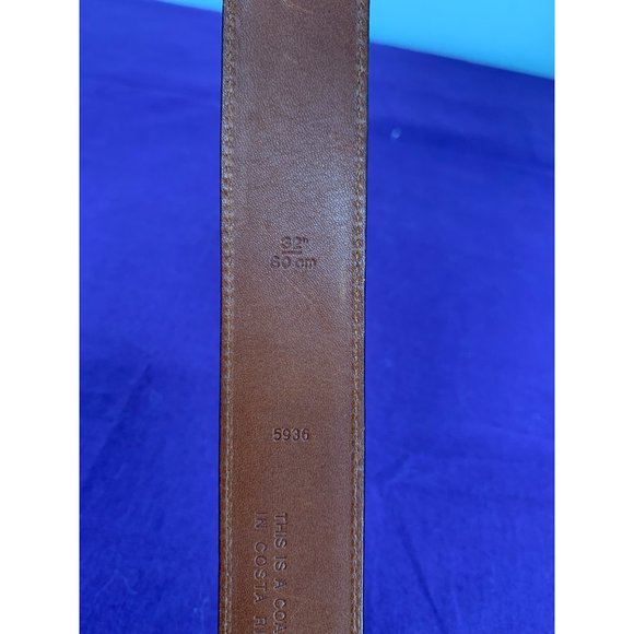 Coach Mens 32 Inch 1.25 Inch Width Handcrafted Costa Rica Polished Cowhide Silve - Picture 7 of 11